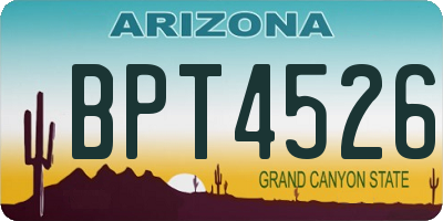 AZ license plate BPT4526