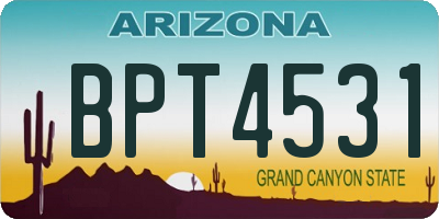 AZ license plate BPT4531