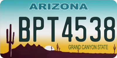 AZ license plate BPT4538