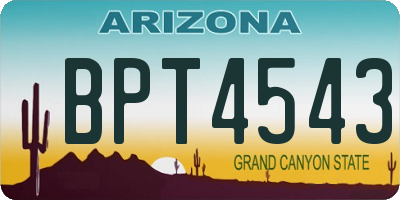 AZ license plate BPT4543