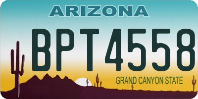 AZ license plate BPT4558