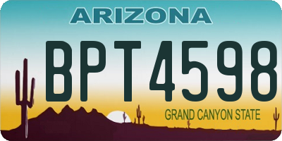 AZ license plate BPT4598