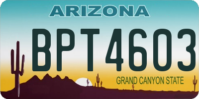AZ license plate BPT4603