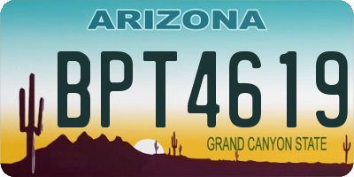 AZ license plate BPT4619