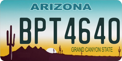 AZ license plate BPT4640