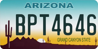 AZ license plate BPT4646