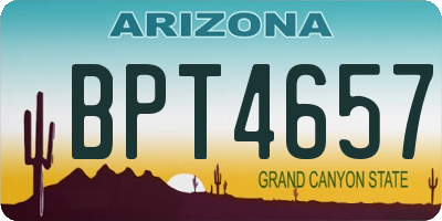 AZ license plate BPT4657