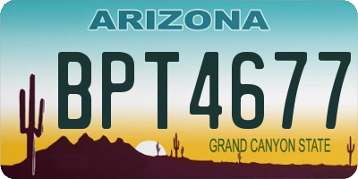 AZ license plate BPT4677