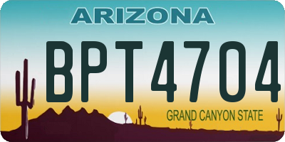 AZ license plate BPT4704