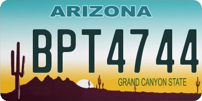 AZ license plate BPT4744