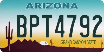 AZ license plate BPT4792