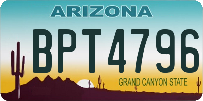 AZ license plate BPT4796