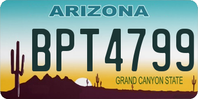 AZ license plate BPT4799