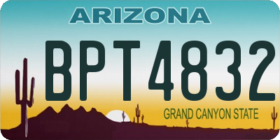 AZ license plate BPT4832