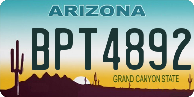 AZ license plate BPT4892