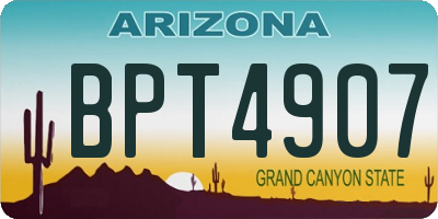 AZ license plate BPT4907
