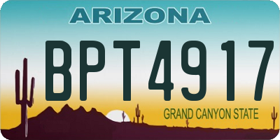 AZ license plate BPT4917