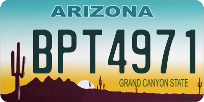 AZ license plate BPT4971