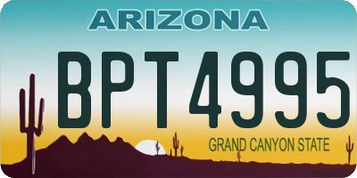 AZ license plate BPT4995