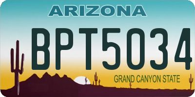 AZ license plate BPT5034