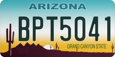 AZ license plate BPT5041