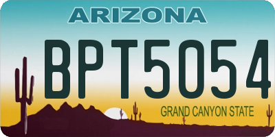 AZ license plate BPT5054