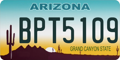 AZ license plate BPT5109