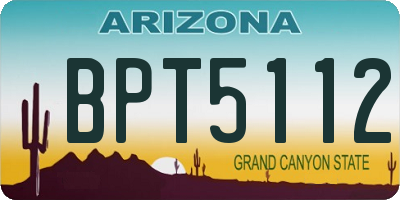 AZ license plate BPT5112