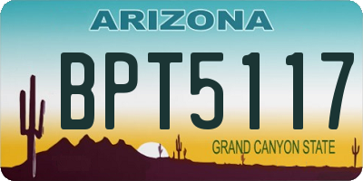 AZ license plate BPT5117