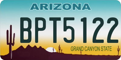 AZ license plate BPT5122