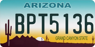 AZ license plate BPT5136