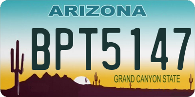 AZ license plate BPT5147