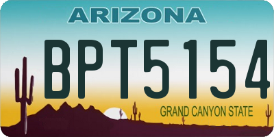AZ license plate BPT5154
