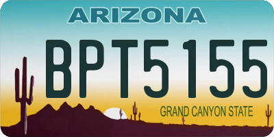 AZ license plate BPT5155