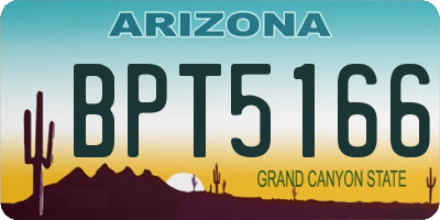 AZ license plate BPT5166