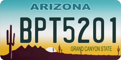 AZ license plate BPT5201