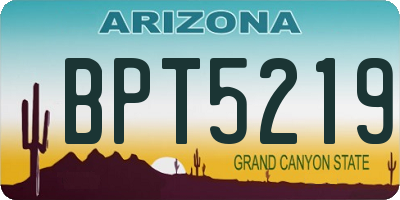AZ license plate BPT5219