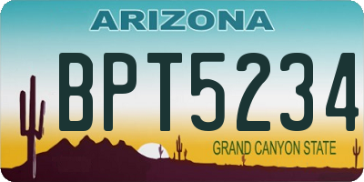 AZ license plate BPT5234