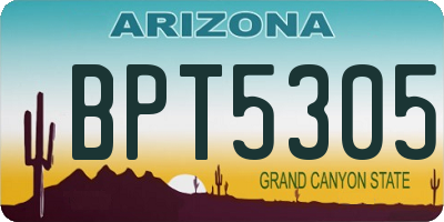 AZ license plate BPT5305