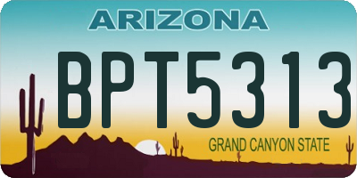 AZ license plate BPT5313
