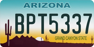 AZ license plate BPT5337