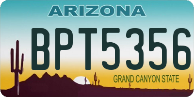 AZ license plate BPT5356