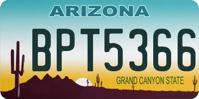 AZ license plate BPT5366