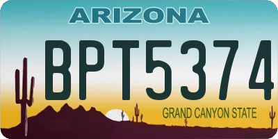 AZ license plate BPT5374