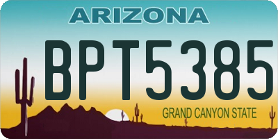 AZ license plate BPT5385