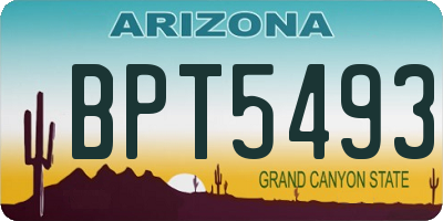 AZ license plate BPT5493