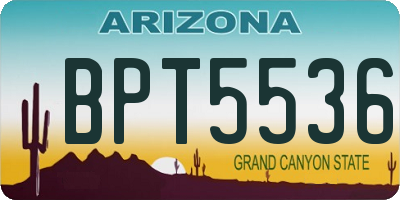 AZ license plate BPT5536