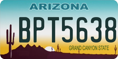 AZ license plate BPT5638
