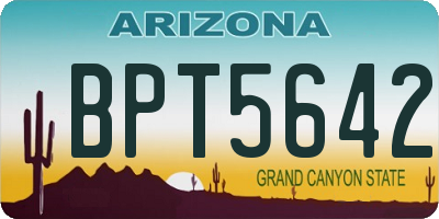 AZ license plate BPT5642