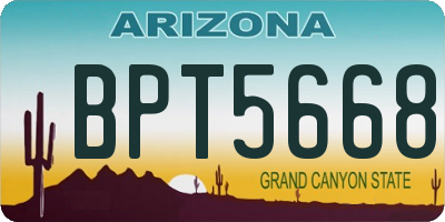 AZ license plate BPT5668